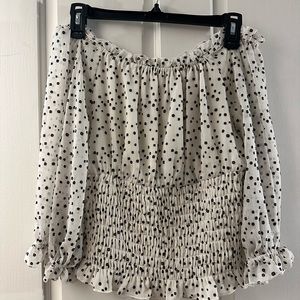Anthropologie off the shoulder polka dot top